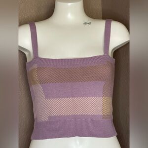 Witty fox purple knit crop top size M